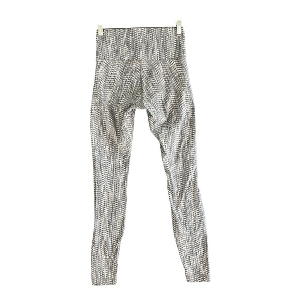 LULULEMON Wunder Under Hi-Rise 7/8 Tight Luon Arrow Jacquard Grey White Size 6 - Picture 3 of 9